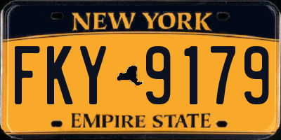 NY license plate FKY9179
