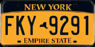 NY license plate FKY9291