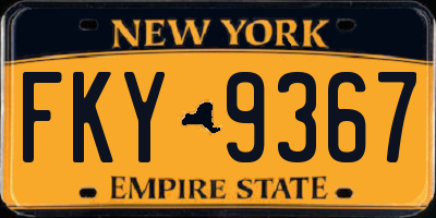 NY license plate FKY9367