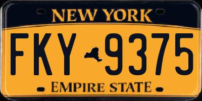 NY license plate FKY9375