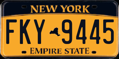 NY license plate FKY9445