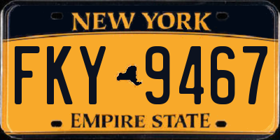 NY license plate FKY9467