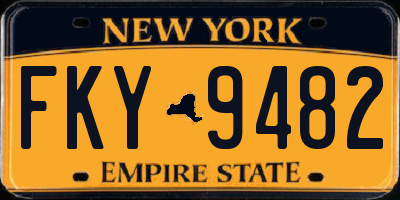 NY license plate FKY9482