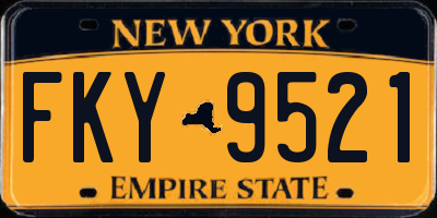 NY license plate FKY9521