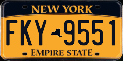 NY license plate FKY9551
