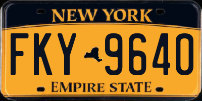 NY license plate FKY9640