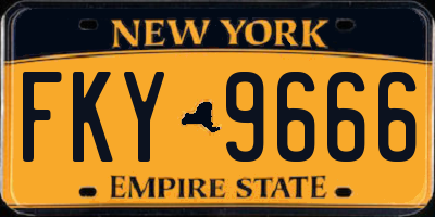 NY license plate FKY9666