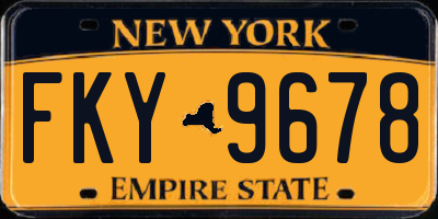 NY license plate FKY9678