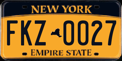 NY license plate FKZ0027