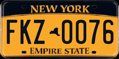 NY license plate FKZ0076