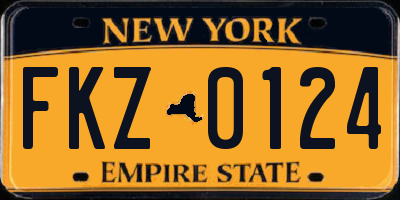 NY license plate FKZ0124