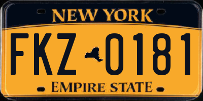 NY license plate FKZ0181