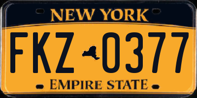 NY license plate FKZ0377