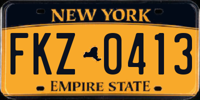 NY license plate FKZ0413