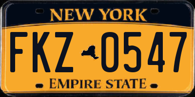 NY license plate FKZ0547