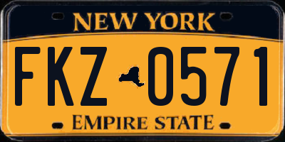 NY license plate FKZ0571