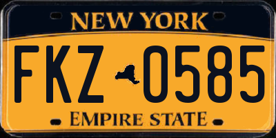 NY license plate FKZ0585