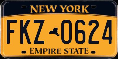 NY license plate FKZ0624