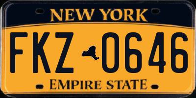 NY license plate FKZ0646