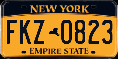 NY license plate FKZ0823