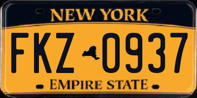NY license plate FKZ0937