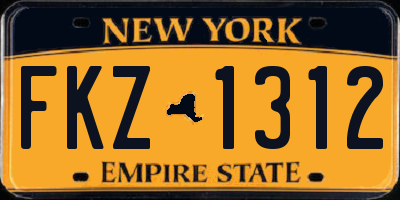 NY license plate FKZ1312
