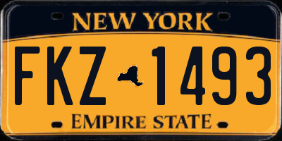 NY license plate FKZ1493