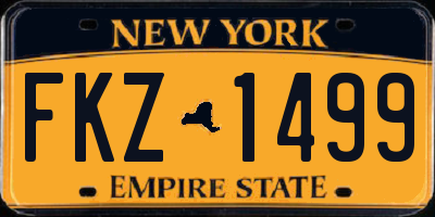 NY license plate FKZ1499