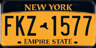 NY license plate FKZ1577