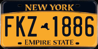 NY license plate FKZ1886