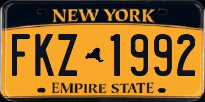 NY license plate FKZ1992