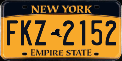 NY license plate FKZ2152