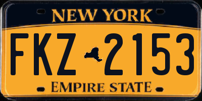 NY license plate FKZ2153