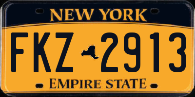 NY license plate FKZ2913