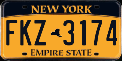 NY license plate FKZ3174