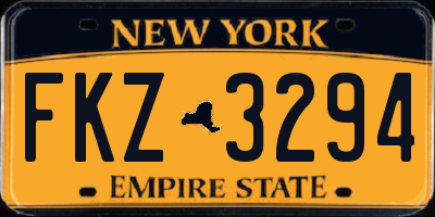 NY license plate FKZ3294