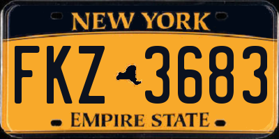NY license plate FKZ3683