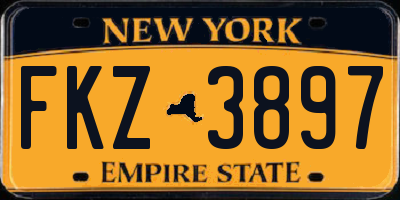 NY license plate FKZ3897