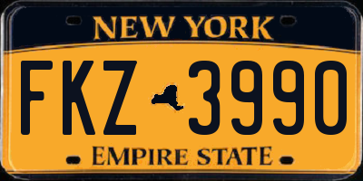 NY license plate FKZ3990