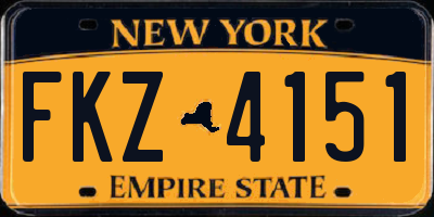 NY license plate FKZ4151
