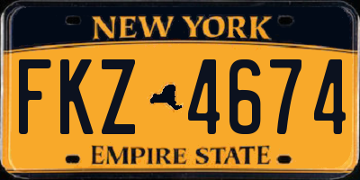 NY license plate FKZ4674