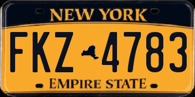 NY license plate FKZ4783