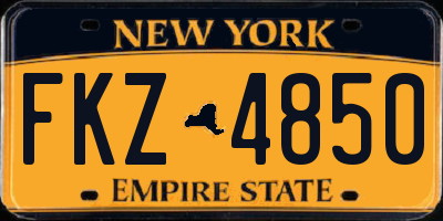 NY license plate FKZ4850