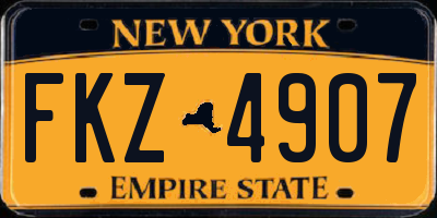 NY license plate FKZ4907