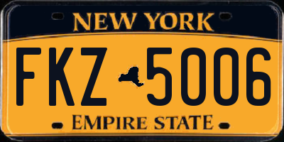 NY license plate FKZ5006