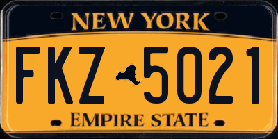 NY license plate FKZ5021