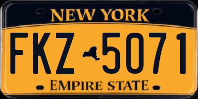 NY license plate FKZ5071