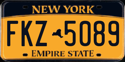 NY license plate FKZ5089
