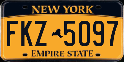 NY license plate FKZ5097