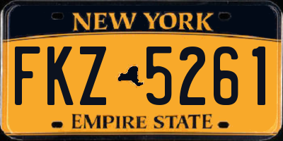 NY license plate FKZ5261